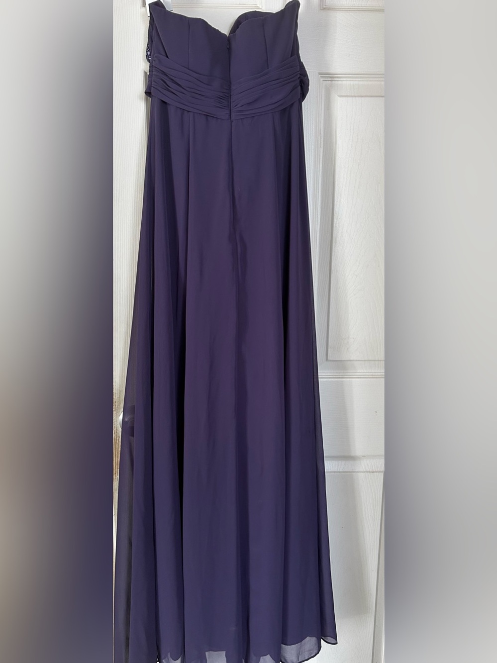 David’s Bridal Strapless Evening Gown in Deep Purple